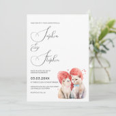 Minimalisme met een kattenbruiloft kaart (Staand voorkant)