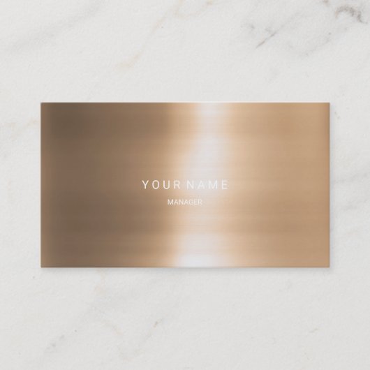 Minimalisme Metallic Ivory Gold VIP Manager Visitekaartje (Voorkant)