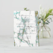 Minimalisme Mint Green Gold Green Marmer Kaart (Staand voorkant)