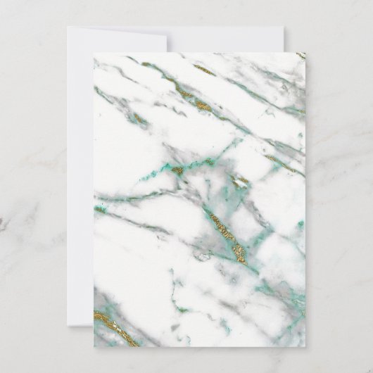Minimalisme Mint Green Gold Green Marmer Kaart (Achterkant)