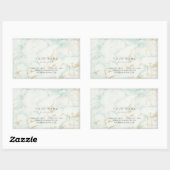 Minimalisme Mint Green Gold Grey Marble Vip Rechthoekige Sticker (Vel)