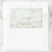 Minimalisme Mint Green Gold Grey Marble Vip Rechthoekige Sticker (Tas)