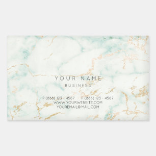 Minimalisme Mint Green Gold Grey Marble Vip Rechthoekige Sticker