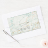 Minimalisme Mint Green Gold Grey Marble Vip Rechthoekige Sticker (Envelop)