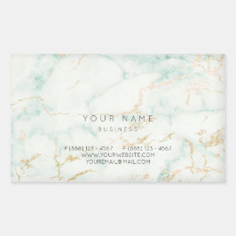 Minimalisme Mint Green Gold Grey Marble Vip Rechthoekige Sticker