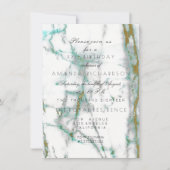 Minimalisme Mint Groen Wit Goud Groen Marmer Kaart (Voorkant)