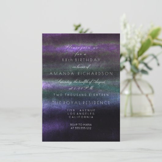 Minimalisme Ombre Turquoise Paars Marine Groen Tro Kaart (Staand voorkant)