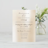 Minimalisme Parly Ivory Creamy Pastel Metal Party Kaart (Staand voorkant)
