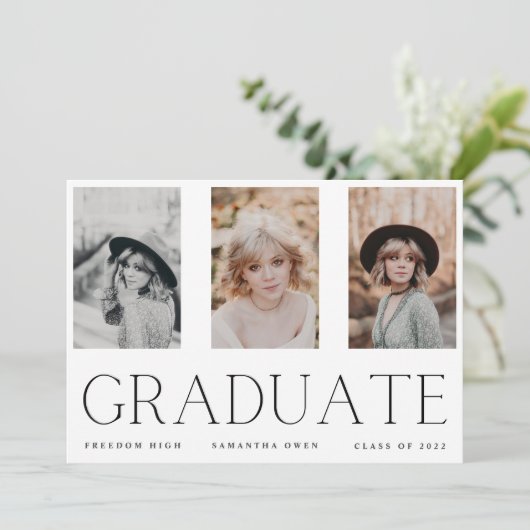 Minimalisme Portret Drie Hogeschool Afstuderen Aankondiging (Staand voorkant)