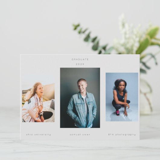 Minimalisme Portret Drie Ultimate College Grey Aankondiging (Staand voorkant)