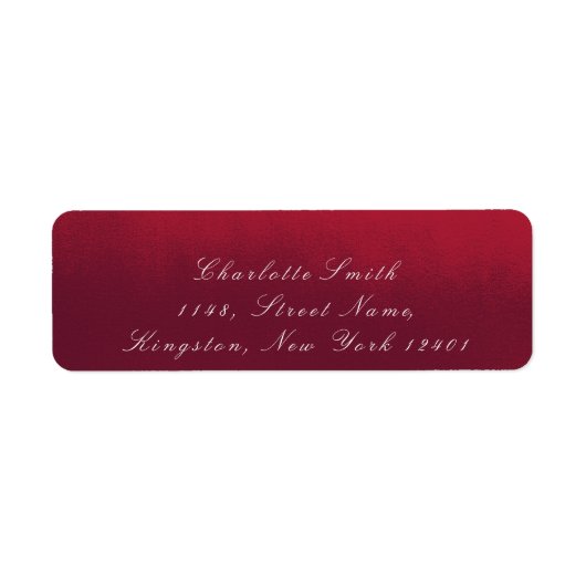Minimalisme Red Burgundy White RSVP Elegant Etiket (Voorkant)