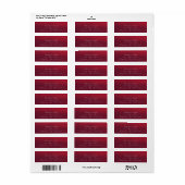 Minimalisme Red Burgundy White RSVP Elegant Etiket (Full Sheet)