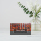 Minimalisme rode mozaïekriem tegel grijze rechthoe visitekaartje (Staand voorkant)