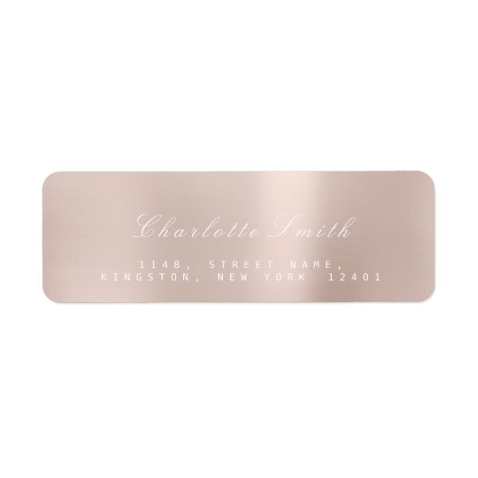 Minimalisme Roze Rose Gold Return-adreslabels Etiket (Voorkant)