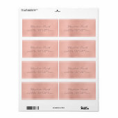 Minimalisme Roze Rose Gold Shipping Adresetiketten Etiket (Full Sheet)