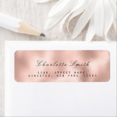 Minimalisme Roze Rose Goud Retouradres RSVP Etiket (Insitu)