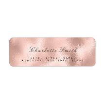 Minimalisme Roze Rose Goud Retouradres RSVP