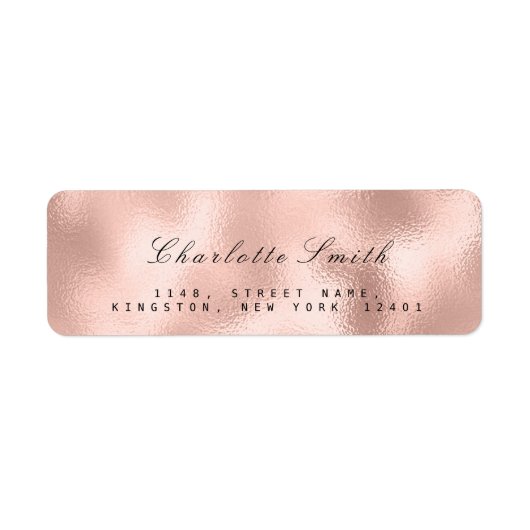 Minimalisme Roze Rose Goud Retouradres RSVP Etiket (Voorkant)