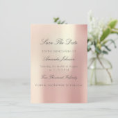 Minimalisme Roze Rose QUINCEAÑERA sparen de datum Kaart (Staand voorkant)