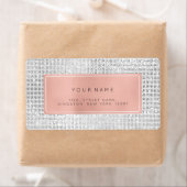Minimalisme Roze roze Folie Silver Return Address Etiket (Insitu)