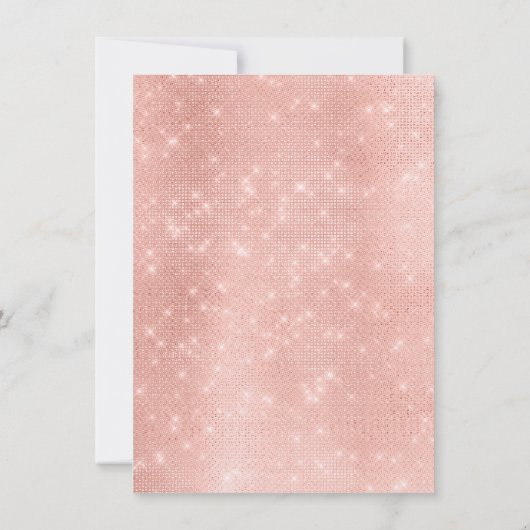Minimalisme Roze Roze Glitter Goud Verjaardag Kaart (Achterkant)