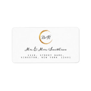 Minimalisme RSVP Monogram zwart wit Gold Advertent Etiket