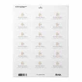 Minimalisme RSVP Monogram zwart wit Gold Advertent Etiket (Full Sheet)