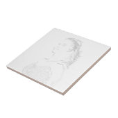 Minimalisme schetch Tekening jonge dame gezicht Tegeltje (Zijkant)