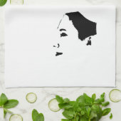 Minimalisme Schets Tekening Vrouw Meisje Theedoek (Gevouwen)