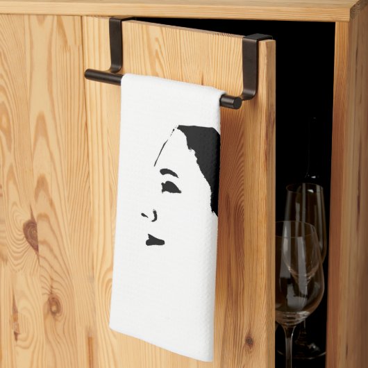 Minimalisme Schets Tekening Vrouw Meisje Theedoek (Derde Gevouwen)