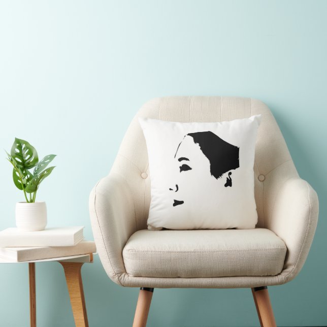 Minimalisme Schets Tekening Vrouw Vrouw Meisje Kussen (Stoel)