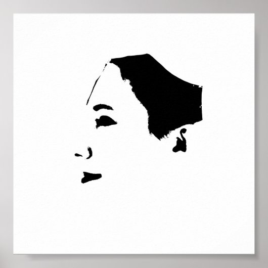 Minimalisme Schets Tekening Vrouw Vrouw Meisje Poster (Voorkant)