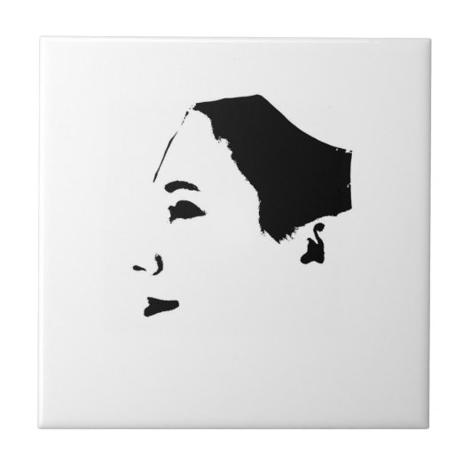 Minimalisme Schets Tekening Vrouw Vrouw Meisje Tegeltje (Voorkant)