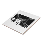 Minimalisme schetsen Luchthavenreizen Tegeltje (Zijkant)