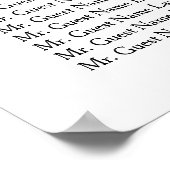 Minimalisme Seating Chats de bruiloft van.. Poster (Hoek)