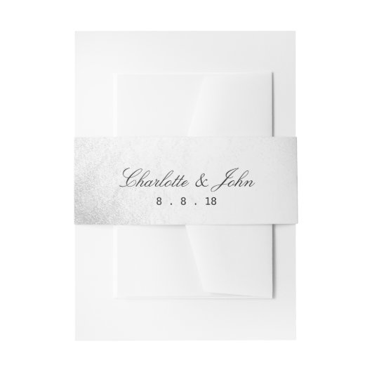 Minimalisme Silver Foil Return Address Labels Uitnodigingen Wikkel (Voorkant Voorbeeld)