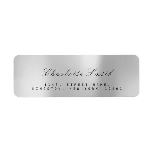 Minimalisme Silver Grey Folie Return Address Label (Voorkant)