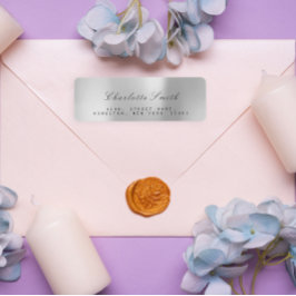 Minimalisme Silver Grey Folie Return Address Label