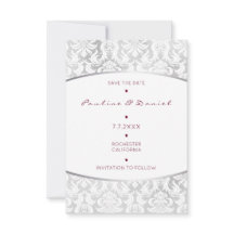 Minimalisme sparen de Datum Silver Red Damask