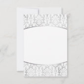 Minimalisme sparen de Datum Silver Red Damask Save The Date (Achterkant)