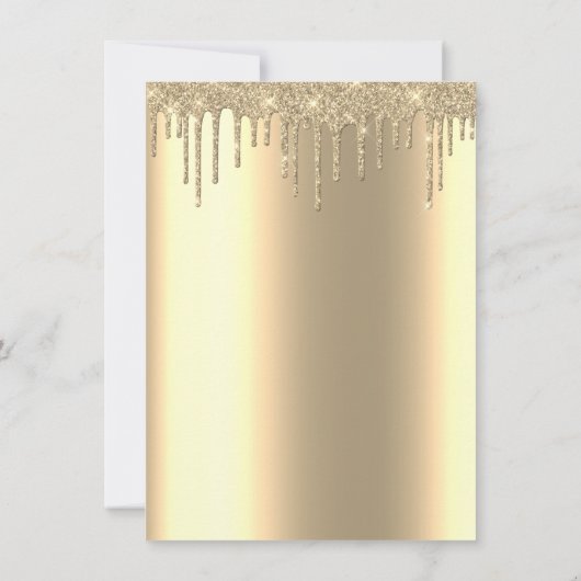Minimalisme Sparkly Drift Gold Birthday Champaigne Kaart (Achterkant)