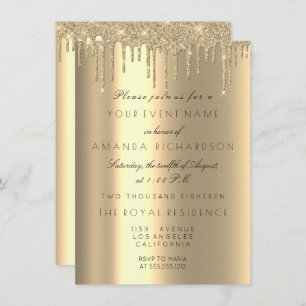 Minimalisme Sparkly Drift Gold Birthday Champaigne Kaart