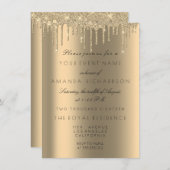 Minimalisme Sparkly Drift Gold Birthday Kaart (Voorkant / Achterkant)