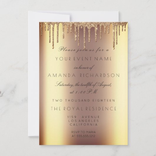 Minimalisme Sparkly Drift Gold Sepia Ombre Kaart (Voorkant)