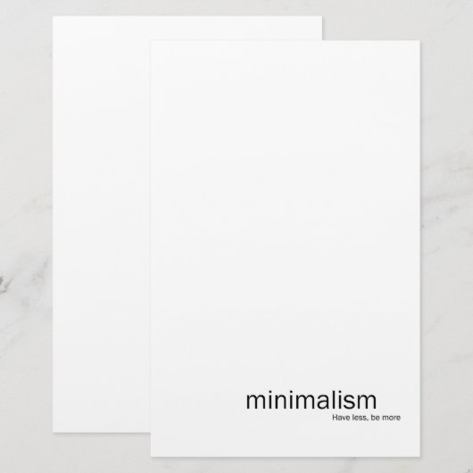 Minimalisme Stationery Briefpapier (Voorkant / Achterkant)