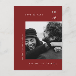 Minimalisme Typografie Save the Date Aankondigingskaart