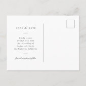 Minimalisme Typografie Save the Date Aankondigingskaart (Achterkant)