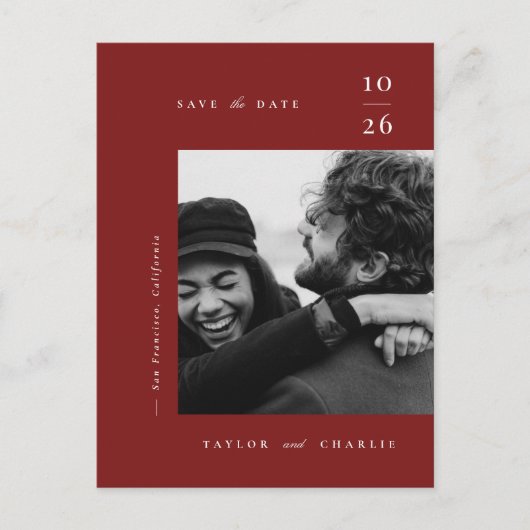 Minimalisme Typografie Save the Date Aankondigingskaart (Voorkant)