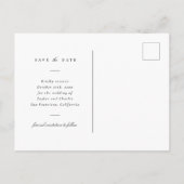 Minimalisme Typografie Save the Date Aankondigingskaart (Achterkant)