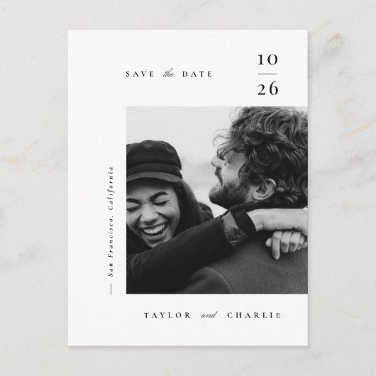 Minimalisme Typografie Save the Date Aankondigingskaart (Voorkant)